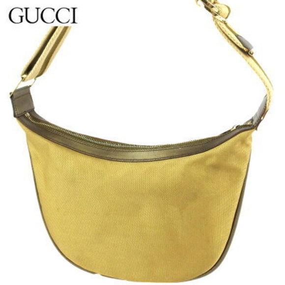 Gucci Sherry Shoulder Bag brown green canvas leather - Picture 1 of 6